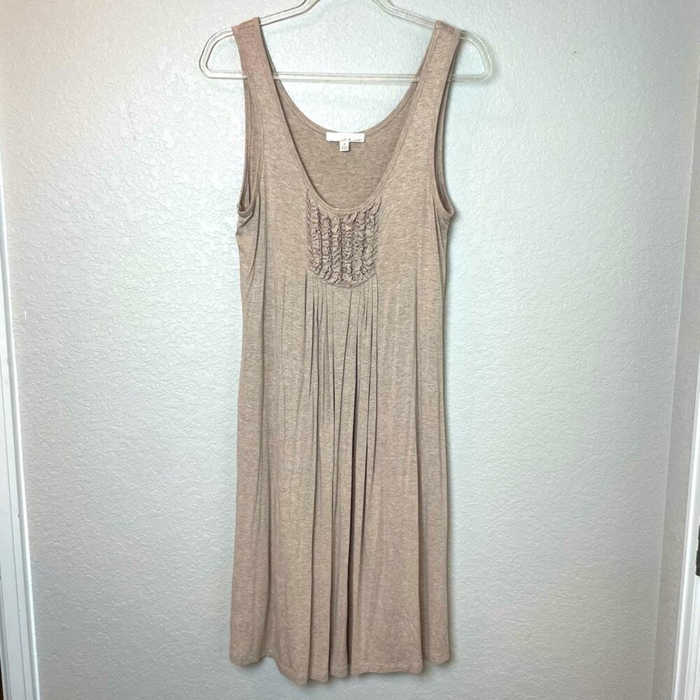 LUCY & LAUREL Heathered Taupe Midi Loose Fitting Dress Size M